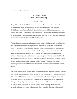 The Ghosts of the Great Dismal Swamp