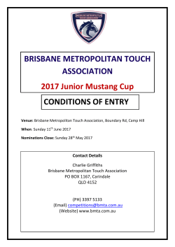 BRISBANE METROPOLITAN TOUCH ASSOCIATION 2017