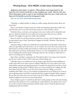 2016 Winning Essays.pages - The Credit Union Foundation of MD