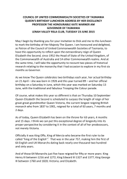 council of united commonwealth societies of tasmania queen`s