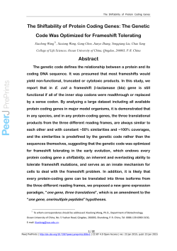 The shiftability of protein coding genes