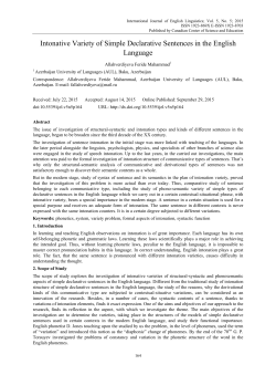 Intonative Variety of Simple Declarative Sentences in the English