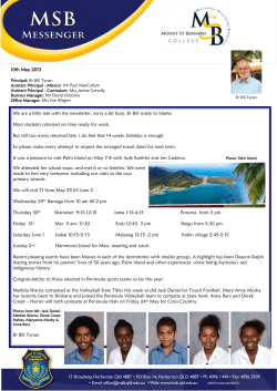 10th May - Mount St Bernard College