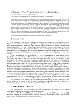Influence of Word Normalization on Text Classification - Text