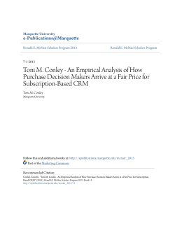 Toni M. Conley - An Empirical Analysis of How Purchase Decision