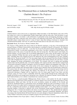 The Effeminized Hero or Authorial Projection: Charlotte Bronte`s The