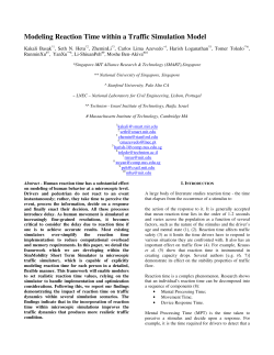 Modeling Reaction Time within a Traffic Simulation Model