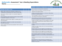 St Mary`s Mathematics Expectations Year 6 2016