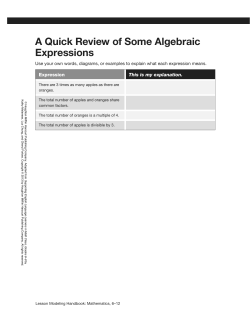 Algebraic Expressions