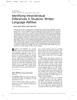 Identifying Intraindividual Differences in Students` Written Language