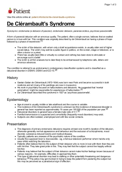 De Clérambault`s Syndrome