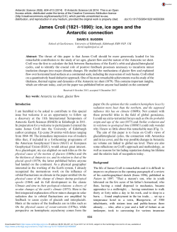 James Croll (1821–1890): ice, ice ages and the Antarctic connection