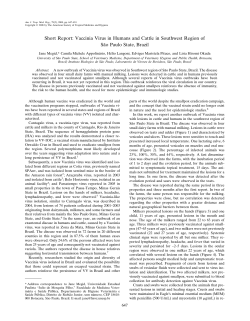 Short Report: Vaccinia Virus in Humans and Cattle in Southwest