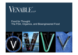 Food for Thought: The FDA, Organics, and