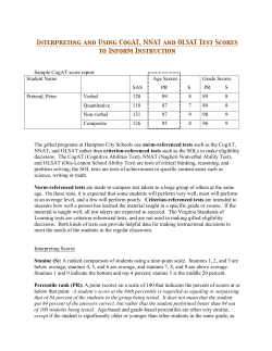 Interpreting and Using CogAT Test Scores
