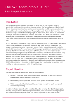 The 5x5 Antimicrobial Audit - Clinical Excellence Commission