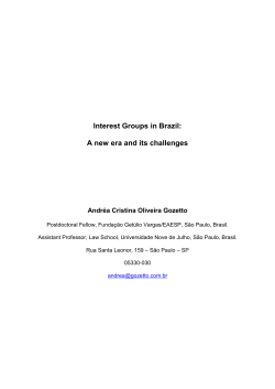 Interest Groups in Brazil - Western Political Science Association