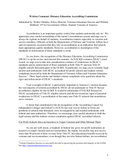 1 Written Comment: Distance Education Accrediting Commission