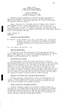 November 30-December 3, 1980 - North Carolina Medical Board