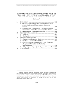 geoffrey v. commissioner: the fall of &ldquo;toys r us&rdquo; and the rise of &ldquo;tax r us&rdquo;