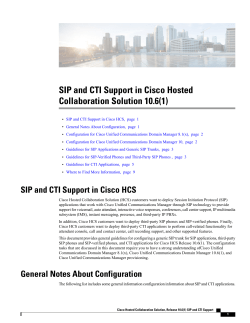 SIP and CTI Support in Cisco Hosted Collaboration Solution 10.6(1)