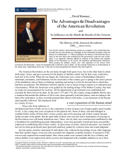 David Ramsay, The History of the American Revolution, 1789