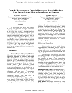 Culturally Heterogeneous vs. Culturally Homogeneous Groups in