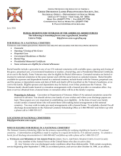 Burial Benefits for Veterans of the American Armed Forces