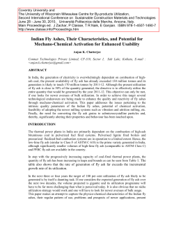The Indian Fly Ashes, Their Characteristics, and