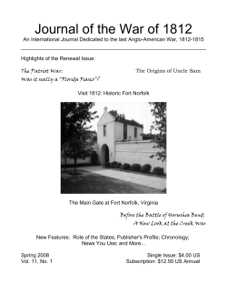 Spring 2008 - Journal of the War of 1812