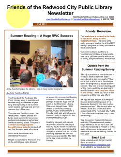 Fall 2013 - Friends of the Redwood City Library