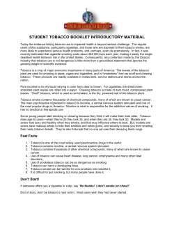 student tobacco booklet introductory material