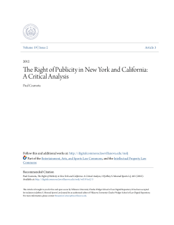 The Right of Publicity in New York and California