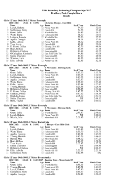 2017 SSW Secondary Swimming results