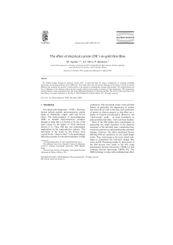 The effect of electrical current (DC) on gold thin films