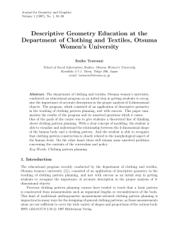 Descriptive Geometry Education at the Department of Clothing and