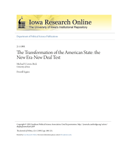 The Transformation of the American State: the New Era