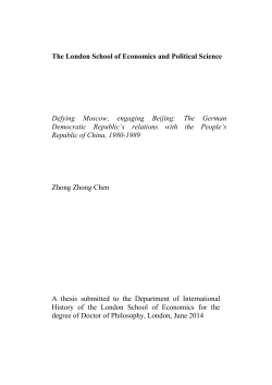 Defying Moscow, engaging Beijing: The German Democratic