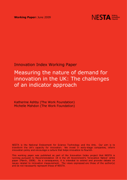 Measuring the nature of demand for innovation in the UK