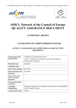 Annex 3: Validation of computers as part of test equipment