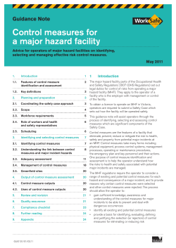 Control measures for a major hazard facility