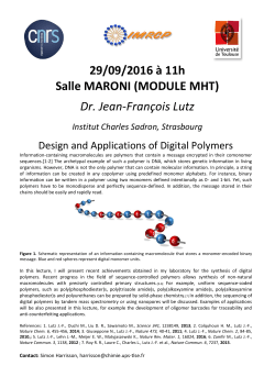 29/09/2016 à 11h Salle MARONI (MODULE MHT) Dr