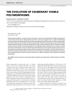 the evolution of exuberant visible polymorphisms