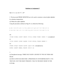 Solutions to Assignment 2 Barr 2.3: 2, 3a, 3b, 4*, 7, 10