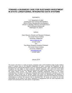 Toward a Business Case for Sustained Investment in State
