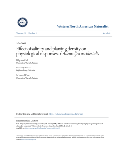 Effect of salinity and planting density on physiological responses of