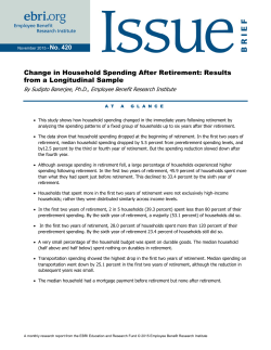 Change in Household Spending After Retirement: Results from a