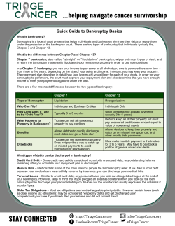 Quick Guide to Bankruptcy