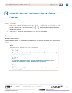 Lesson 27: Nature of Solutions of a System of Linear Equations