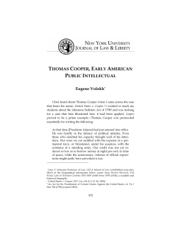 thomas cooper, early american public intellectual